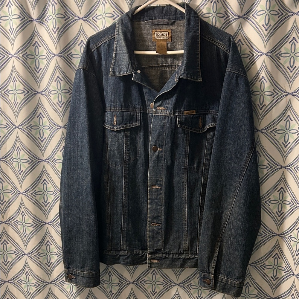 Wrangler Dark Blue Denim Jacket/C.E.Schmidt Workwear Denim Indoor/Outdoor - Picture 1 of 3